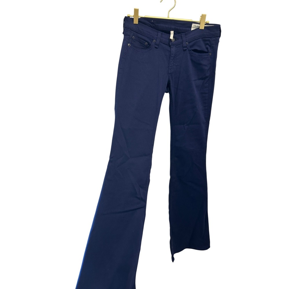 Rag & Bone Flare Jeans Low Rise Navy Blue Stretch Denim Size 27 W1825Q337 - Picture 9 of 10